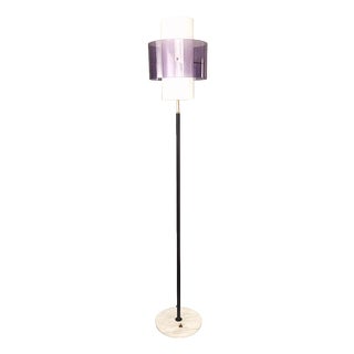 Vintage Floor Lamp with Purple Shade, 1970s For Sale