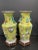 19th Century Pair of Chinese 19th Century Famille Rose High Relief Yellow Ground Porcelain Vases For Sale - Image 5 of 7