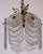 Antique Brass Metal Frosted Glass Single-Light Chandelier, 1990s For Sale - Image 6 of 8