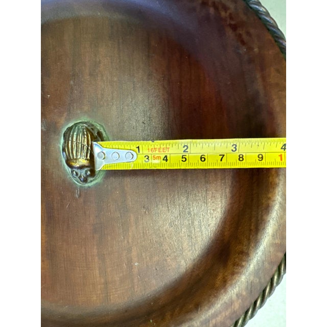 Bronze Tiffany Studios Favirlle Glass Scarab, Bronze Mounted Wood Vide-Poche For Sale - Image 8 of 8