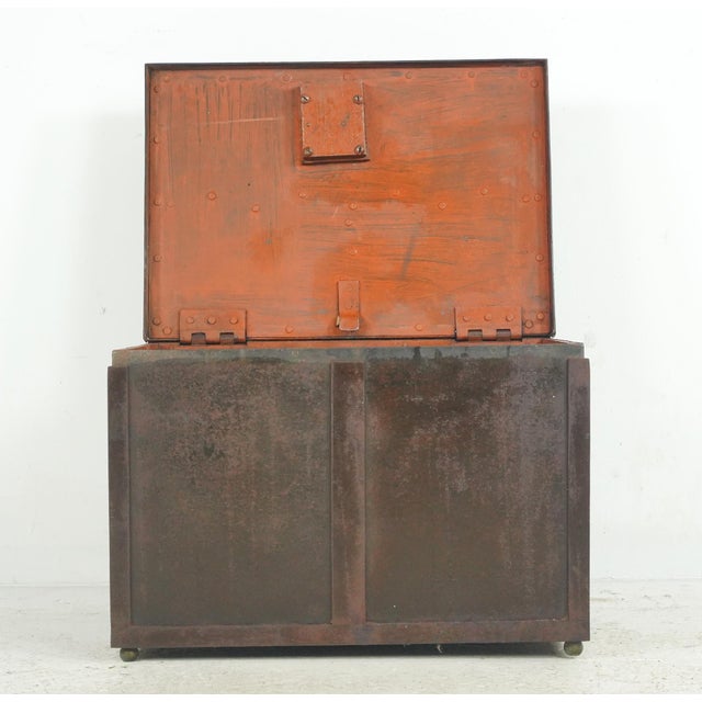 Mid 20th Century Reclaimed European Brown Metal Vault Unit For Sale In New York - Image 6 of 12