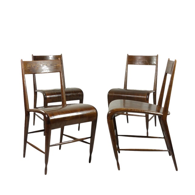Robin Chairs in Chestnut by Massimo Iosa Ghini for Calligaris, 1989, Set of 4 For Sale