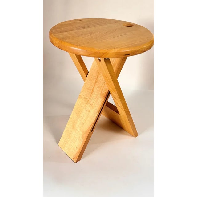 Wood French Folded Stool in Wood by Adrian Reed, 1970 For Sale - Image 7 of 8