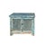 Rustic Distressed Fade Turquoise Blue Latticewook Doors Credenza Storage Cabinet For Sale - Image 3 of 5