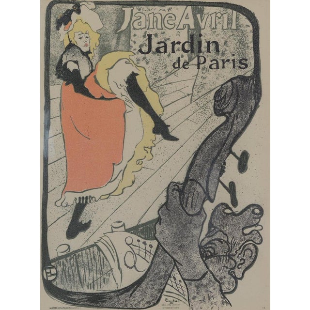 Three framed vintage Henri de Toulouse-Lautrec prints. 1) Henri de Toulouse-Lautrec - "Jane Avril" 2) Henri de Toulouse...