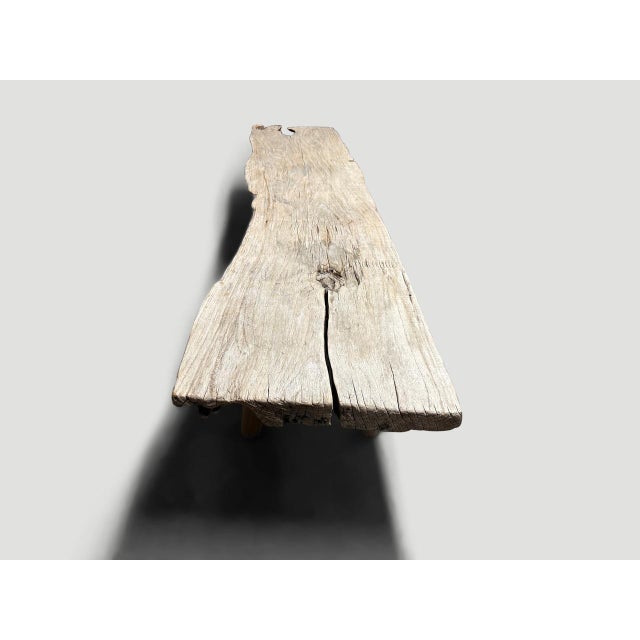 Andrianna Shamaris Sculptural Antique Teak Wood Bench For Sale - Image 13 of 18