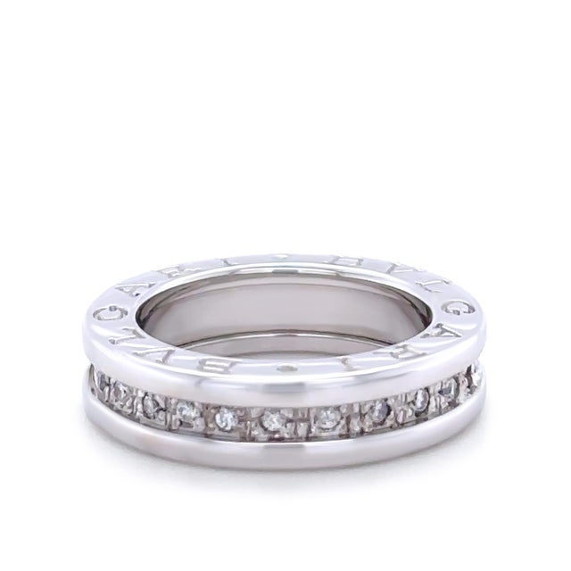 Silver Bvlgari 18ct White Gold B.Zero1 Ring 0.45ct Size 3 For Sale - Image 8 of 10