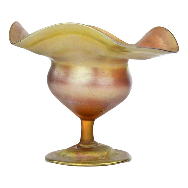 Favrile Glass Compote in Art Glass by Tiffany Studios, Italy, 1910s For Sale