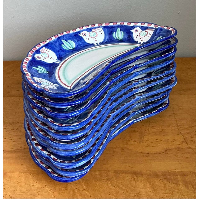 Vintage Italian Solimine Glazed Ceramic Salad Plate - Set of 10 For Sale - Image 11 of 12