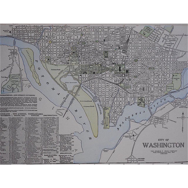 Farmhouse City Map Lithograph - Washington, DC For Sale - Image 3 of 5