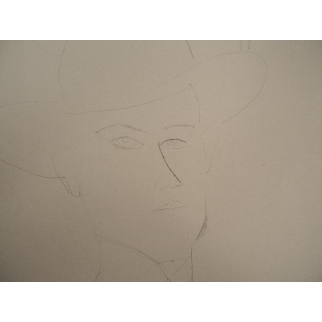 Mid-Century Modern After Amedeo Modigliani, Man Wearing a Hat, 1959, Lithograph For Sale - Image 3 of 6