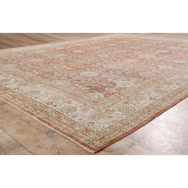Terra Cotta Late 19th Century Persian Mahal Rug, 09'05 X 12'04 For Sale - Image 8 of 10