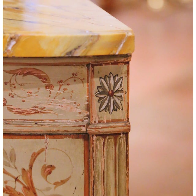 Stone Early 20th Century Italian Venetian Painted Corner Cabinet With Marble Top For Sale - Image 7 of 11