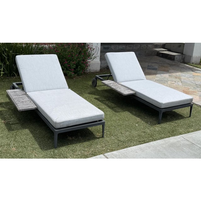 Contemporary Gloster Grid Outdoor Chaise Loungers, Set of Four For Sale - Image 3 of 12
