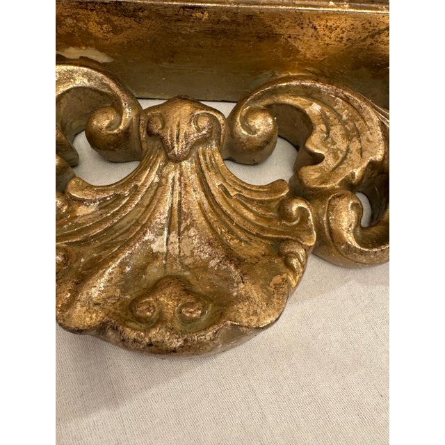 Vintage Rococo Revival Gold Leaf Wall Shelf For Sale - Image 12 of 12