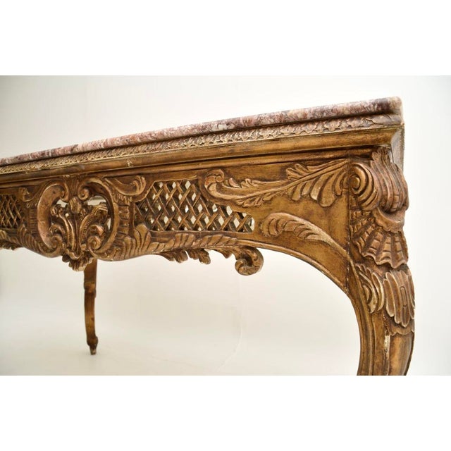 Vintage French Console Table with Marble Top, 1890s For Sale - Image 13 of 16