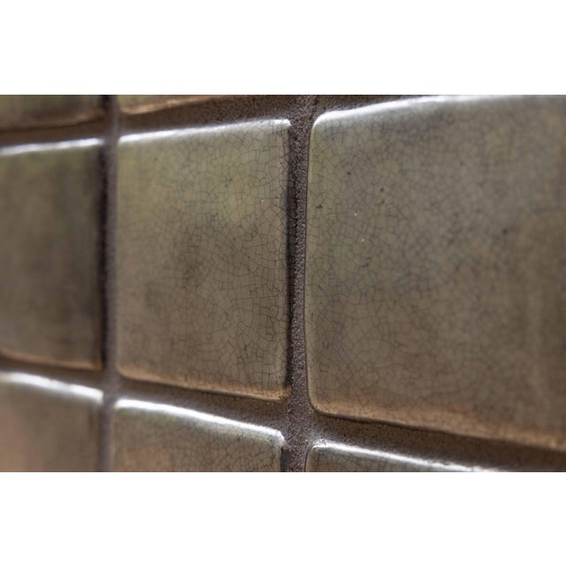 Wood The Metallic Pewabic - DTW Airport Reclaimed Tiled Table For Sale - Image 7 of 12