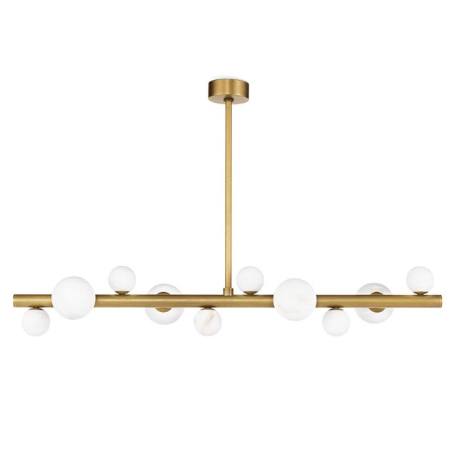 Contemporary Regina Andrew Styx Alabaster Orbs Chandelier, Natural Brass Finish For Sale - Image 3 of 8