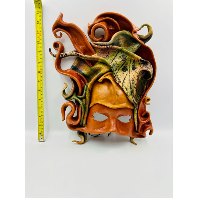 Intricate Mythological Maenad/Bacchae-Themed Handcrafted Leather Wall Sculpture For Sale - Image 10 of 11