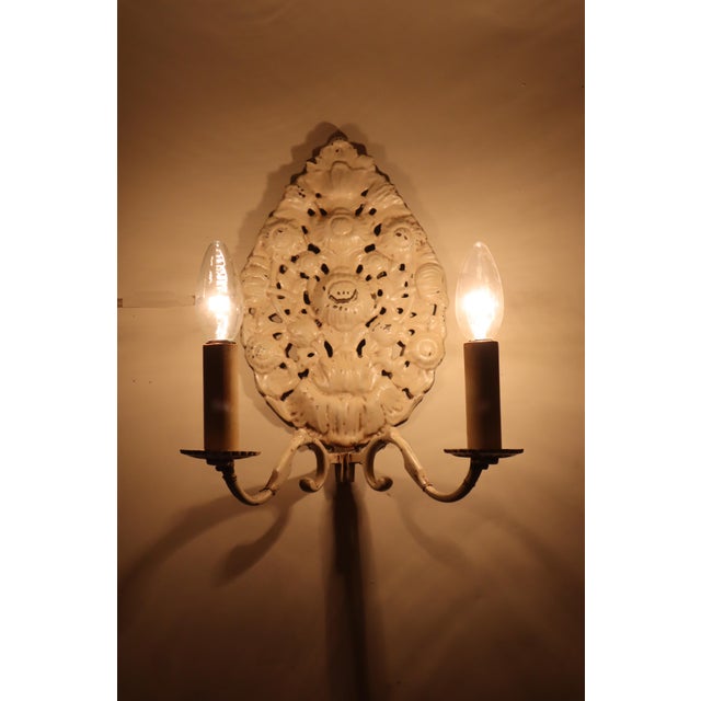 Victorian German Wall Sconces in Cast Brass, 1890, Set of 2, in Good conditions. Designed before 1890 European Plug (up to...