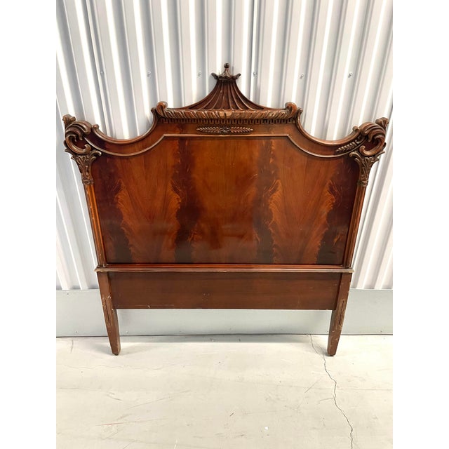 Antique Chinese Chippendale Flame Mahogany Twin Headboard Chairish