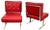 Set of Red Faux Leather & Steel Armchairs by Hausmann for de Sede, 1950s For Sale