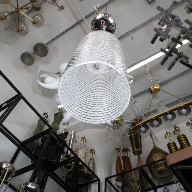 Glass Molded Cylindrical Glass Pendant For Sale - Image 7 of 8