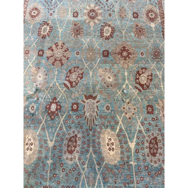Sky Blue Vintage Hereke Rug, 6'4" X 12'1" For Sale - Image 8 of 10