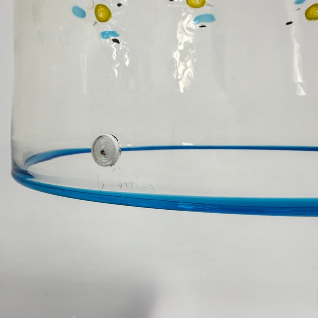 Metal Mid-Century Glass Hanging Lamp with Flowers from La Murrina, Italy, 1970s For Sale - Image 7 of 18