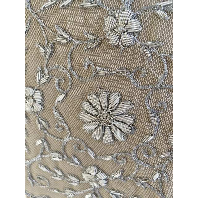 2010s Floral Zardozi Hand Embroidered Accent Decorative Pillow Cover For Sale - Image 5 of 10
