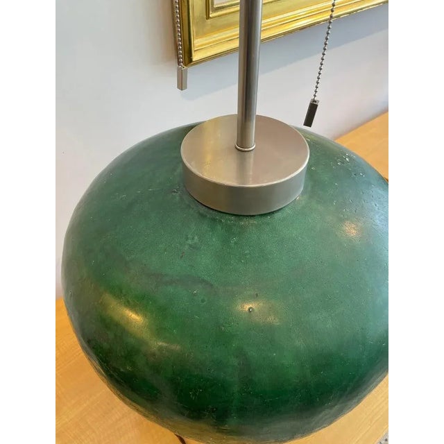 1980s Italian Table Lamp 35" H With Antique Glazed Amphora Base For Sale - Image 11 of 13