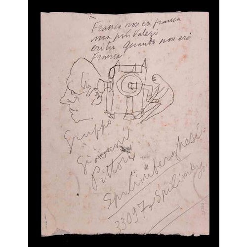 The Milky Way is a charcoal and pastel drawing realized by Mino Maccari (1924-1989) in 1975. Hand-signed on the lower...