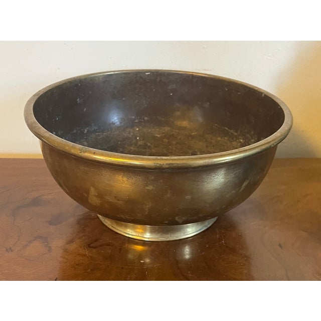 18th Century Antique 18th Century Dutch Brass Footed Fruit Bowl For Sale - Image 5 of 14