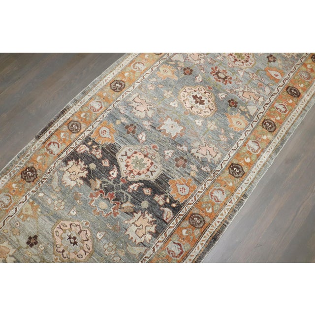 Antique Zabihi Collection Persian Bidjar Runner For Sale - Image 9 of 9