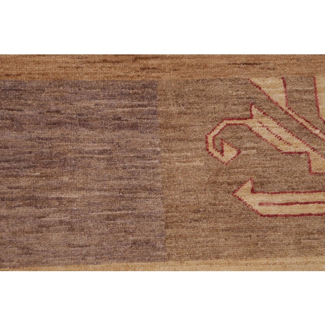 Textile Contemporary Gabbeh Beige/Tan Wool Rug - 9'0'' X 11'6'' For Sale - Image 7 of 10