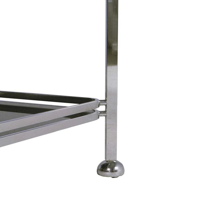 Italian Chrome Steel & Glass Trolley Bar Cart, 1970s For Sale - Image 4 of 6
