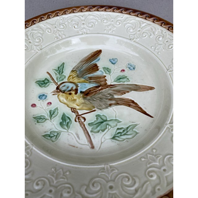 German Majolica Bird Cake Stand Circa 1890 For Sale - Image 4 of 5
