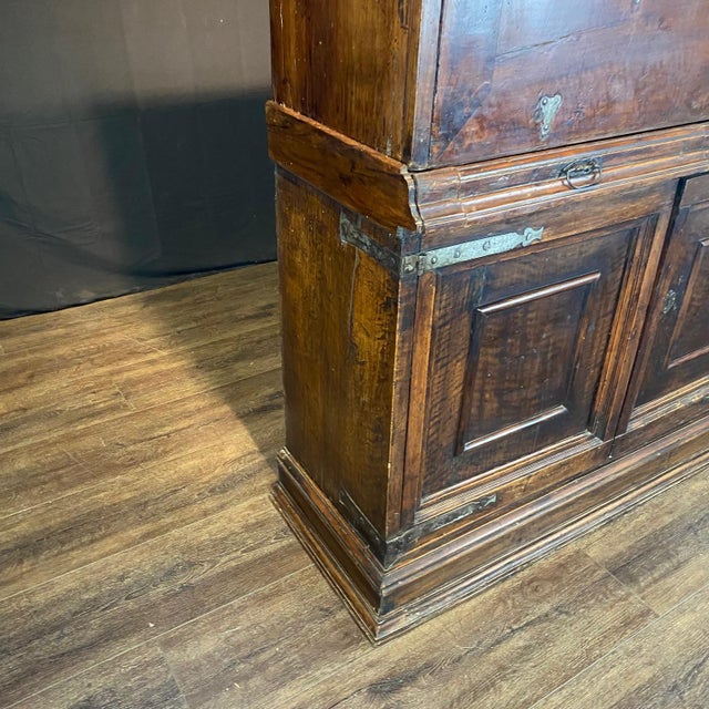 18th C Spanish Baroque Walnut Bargueno or Fall Front Writing Desk For Sale - Image 9 of 18