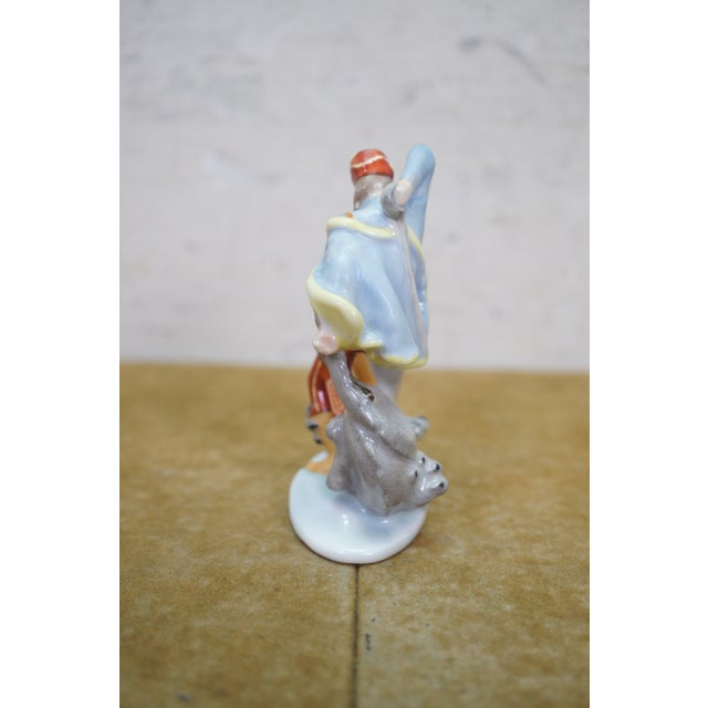 Late 20th Century Vintage Herend Hussar and Sea Serpent Porcelain Dragon Slayer Figurine 5595 For Sale - Image 5 of 14