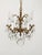 Antique 5 Arm 5 Light Tiny Dancer Brass Cut Lead Glass Crystal Chandelier For Sale - Image 10 of 12