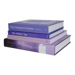 Decorative Books - Orchid Blossom Coffee Table Stack - 4 Purple Books