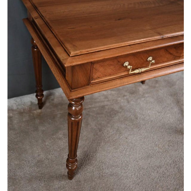 Brown Vintage Louis XVI Style Walnut Desk, 1920 For Sale - Image 8 of 17