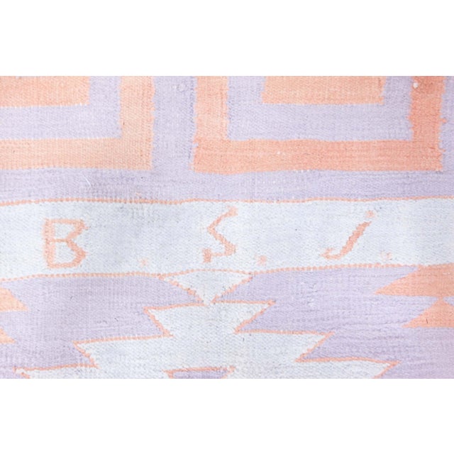 Vintage Indian Dhurrie Rug Doris Leslie Blau Size: 12'9" × 13'0" (388 × 396 cm) Bold yet soft, this vintage Indian Dhurrie...