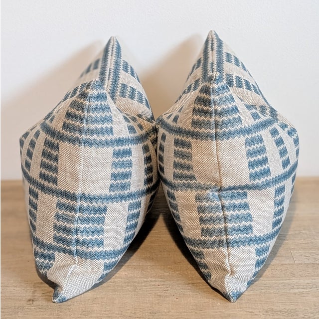 Traditional Fermoie Cove Lumbars in Blue - Pair For Sale - Image 3 of 6