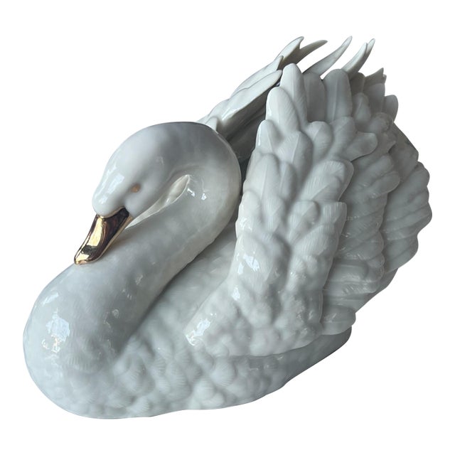 Vintage Lenox “The Graceful Swan” Porcelain Figurine | White Swan Home Décor For Sale