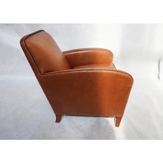 1990s Leather Poete Armchair by McNamara & Hirschman For Sale - Image 4 of 16
