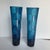 A striking matched pair of vintage Blue Odyssey collection art glass vases produced by Fenton International (circa 2008)....