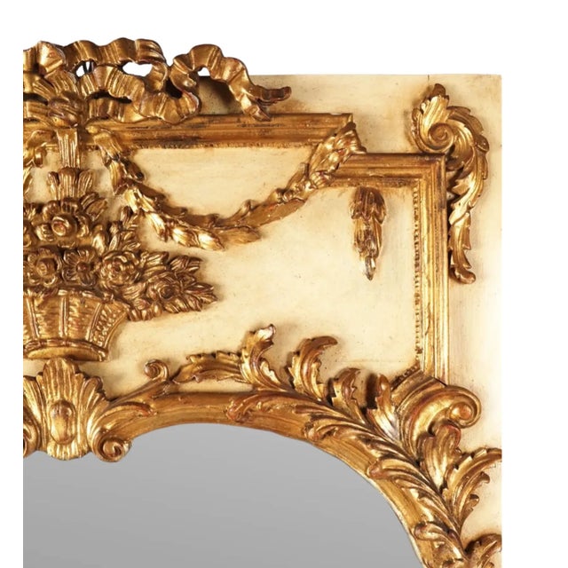 Vintage Neoclassical Style Giltwood Trumeau Mirror For Sale In Los Angeles - Image 6 of 11