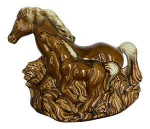 1950s Ceramic Palomino Horse Lamp
