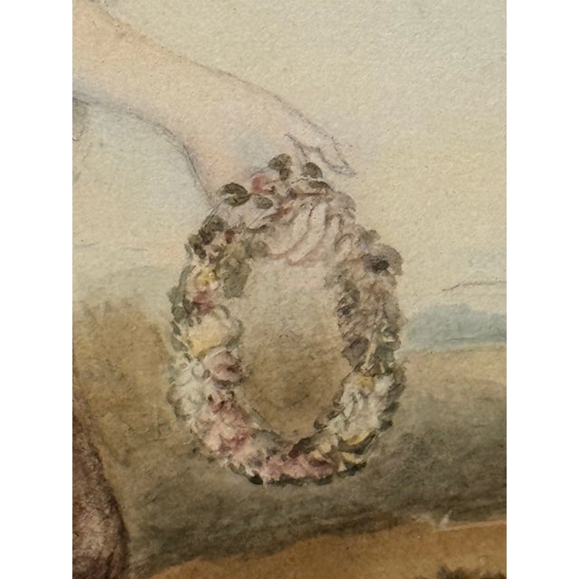 Wood 18th Century Portrait Painting Aurora Ascending Countess Lady Jane Stanhope in the Light of Dawn After Joshua Reynolds For Sale - Image 7 of 18